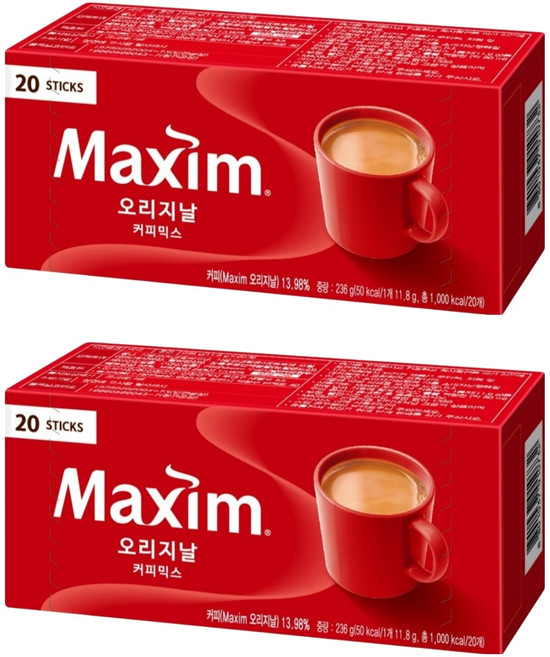 맥심 오리지날 커피믹스, 11.8g, 20개입, 2개