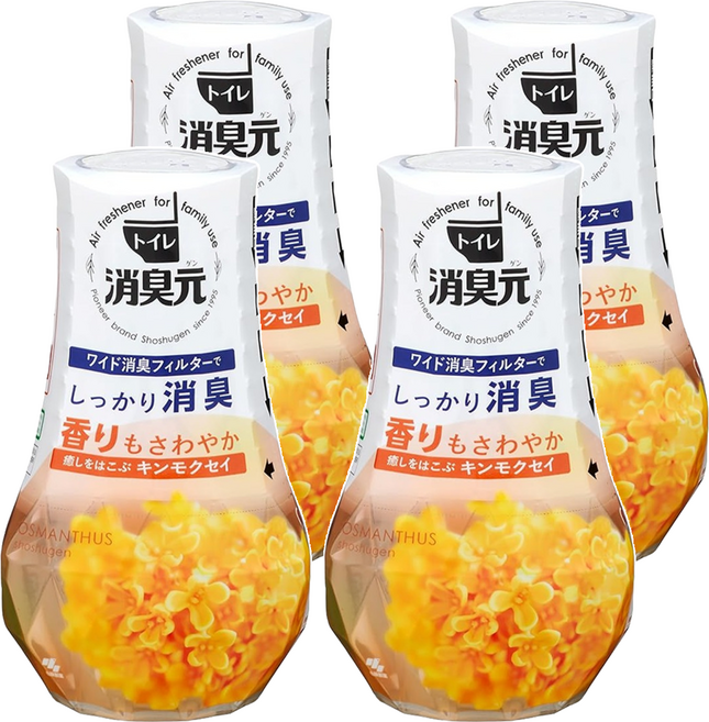 KOBAYASHI 小林製藥 消臭元 廁所芳香劑, 金桂花香, 400ml, 4瓶