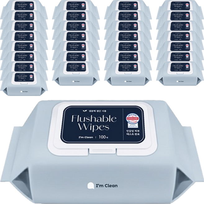 아임클린 저자극 비데 물티슈 캡형, 60g, 100매입, 40개