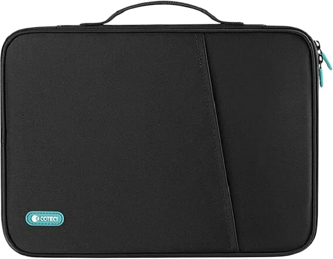 COTECi iPad 帆布薄型筆電收納袋 黑色 輕巧便攜 多功能收納, 1個
