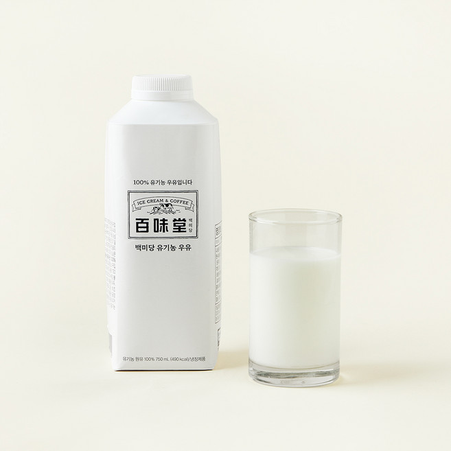 백미당 유기농 우유, 750ml, 1개