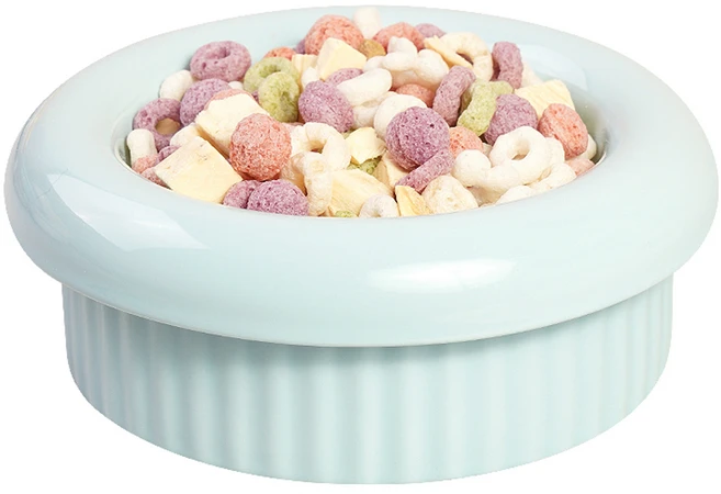 보울보울 미니견 먼치킨 밥그릇 헬로 도넛볼 3종 세트 국산 7cm, 스카이블루, 1세트 - 쿠팡