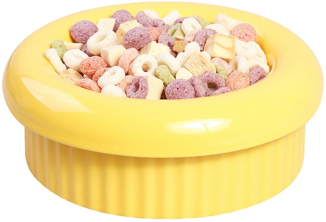 보울보울 미니견 먼치킨 밥그릇 헬로 도넛볼 3종 세트 국산 7cm, 치즈옐로우, 1세트 - 쿠팡