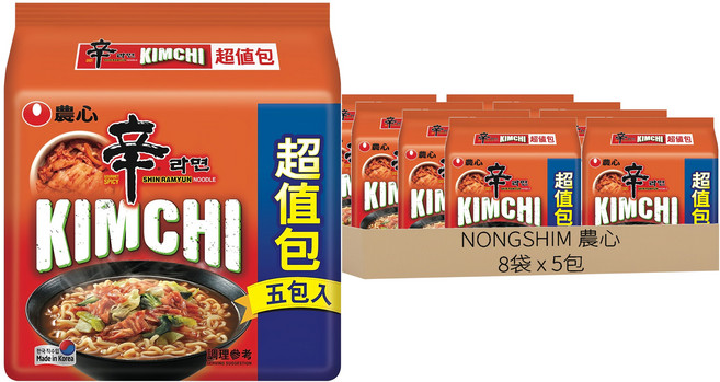 NONGSHIM 農心 辛拉麵 辛辣白菜風味拉麵 120g, 40包