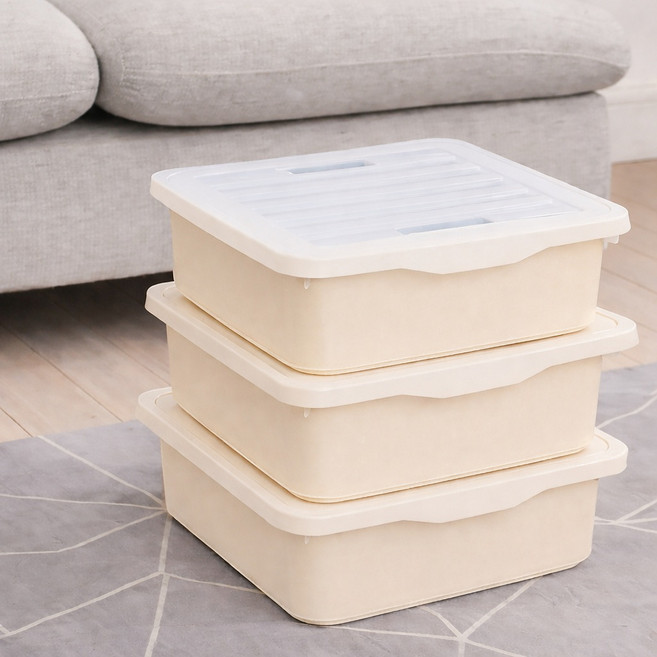 보노하우스 레브스토리지 수납박스, 아이보리, 3개