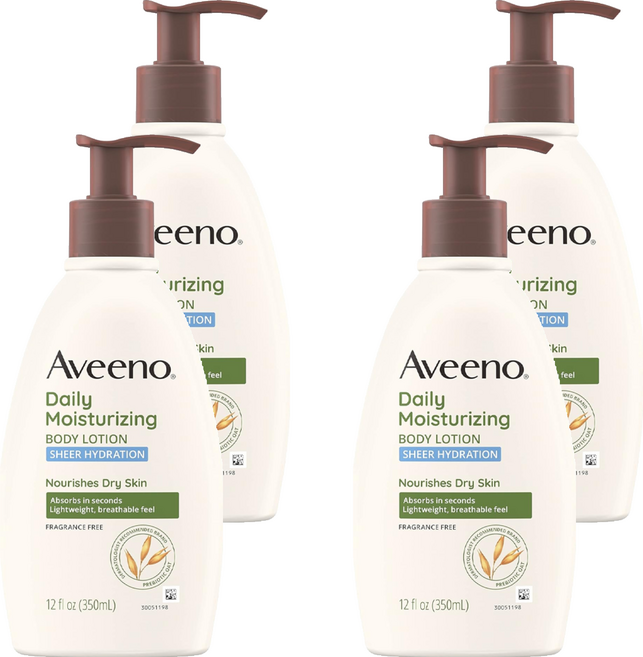 Aveeno 燕麥水感保濕乳, 350ml, 4瓶