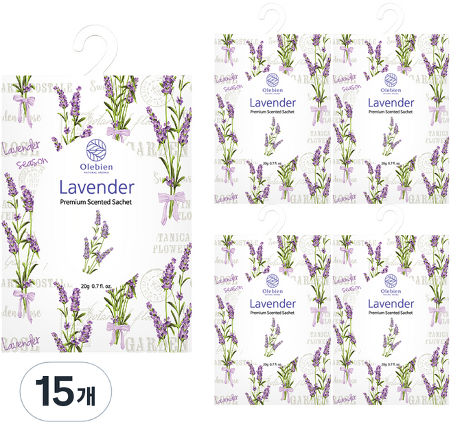올레비엔 센티드 사쉐 본품, 20g, 15개, 라벤더