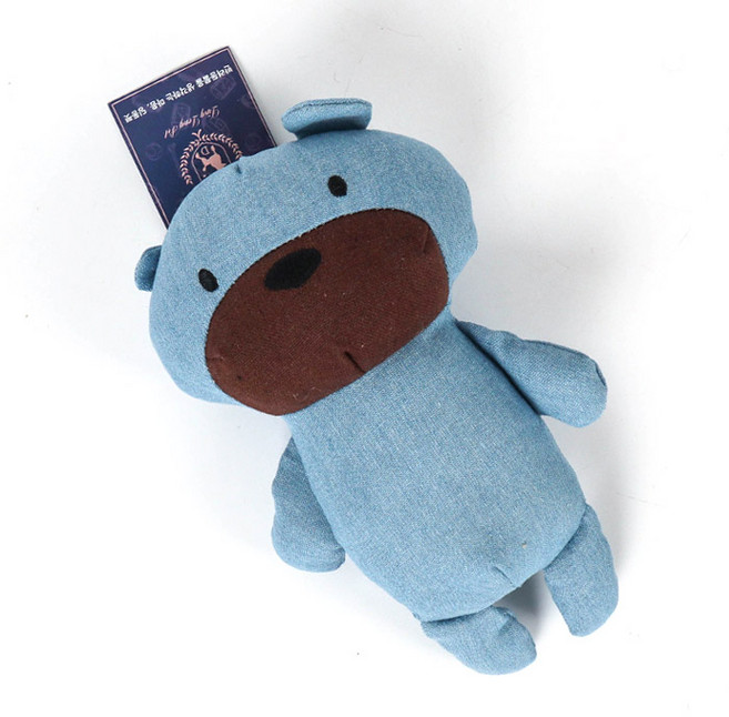 딩동펫 곰인형 강아지장난감, 블루, 1개
