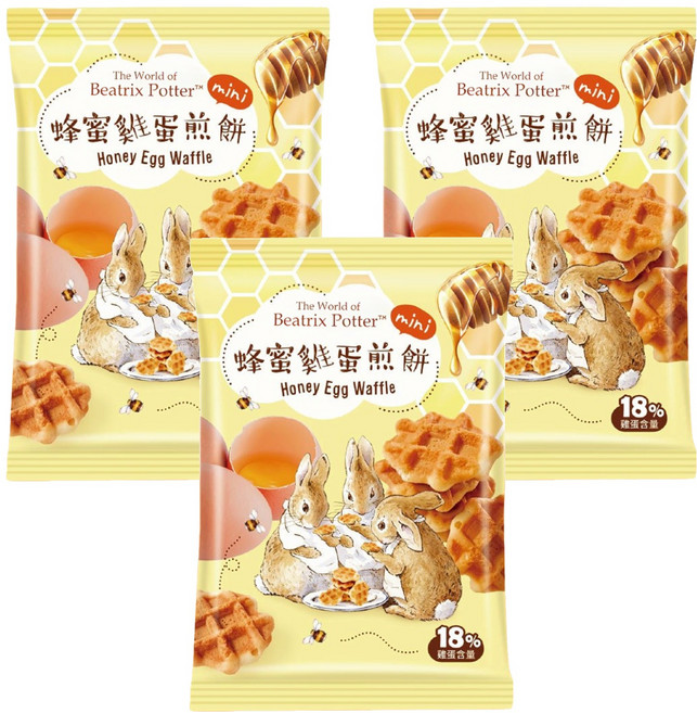 PETER RABBIT 比得兔 迷你蜂蜜雞蛋煎餅, 60g, 3包