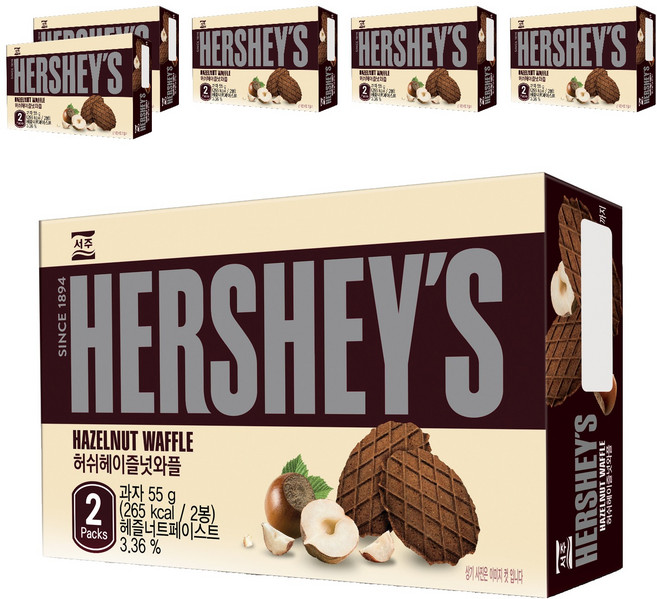 허쉬 헤이즐넛 와플, 55g, 6개