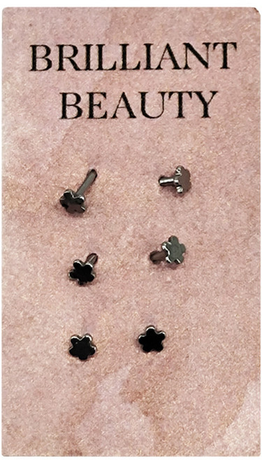 Brilliant Beauty 耀眼美人 迷你小花養耳棒醫療鋼/鈦鋼耳環 過爐款 6個 50g