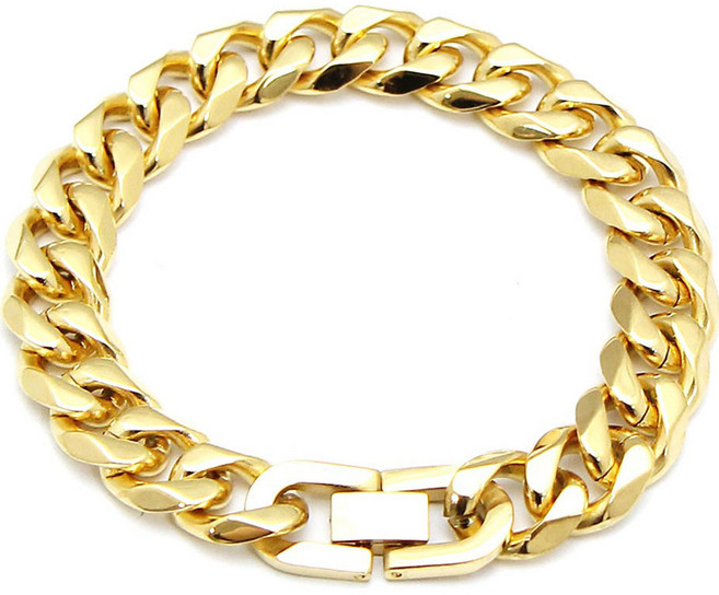 인디라벨 써지컬스틸 굵은 팔찌 13mm