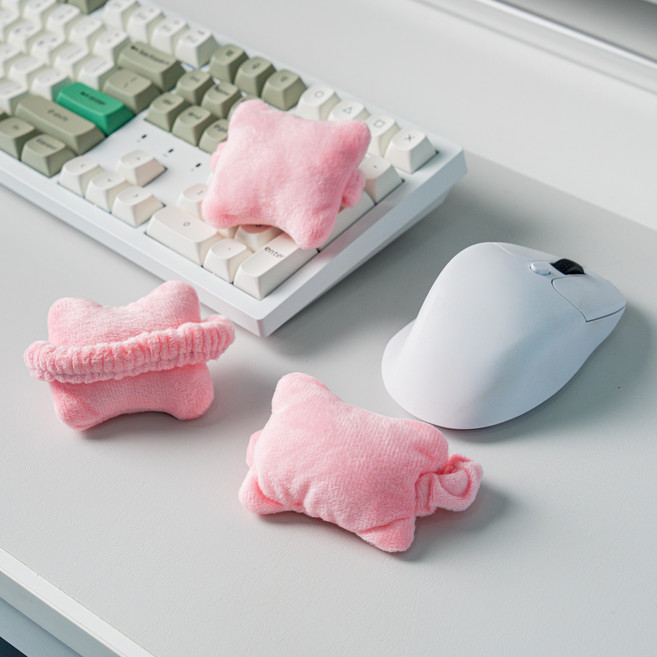 살림만렙 마우스 키보드 손목쿠션 받침대 패드 3P, 핑크