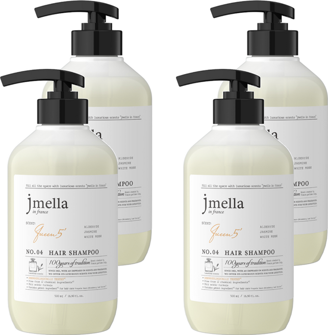 jmella 香氛洗髮精 Queen 5, 500ml, 4瓶