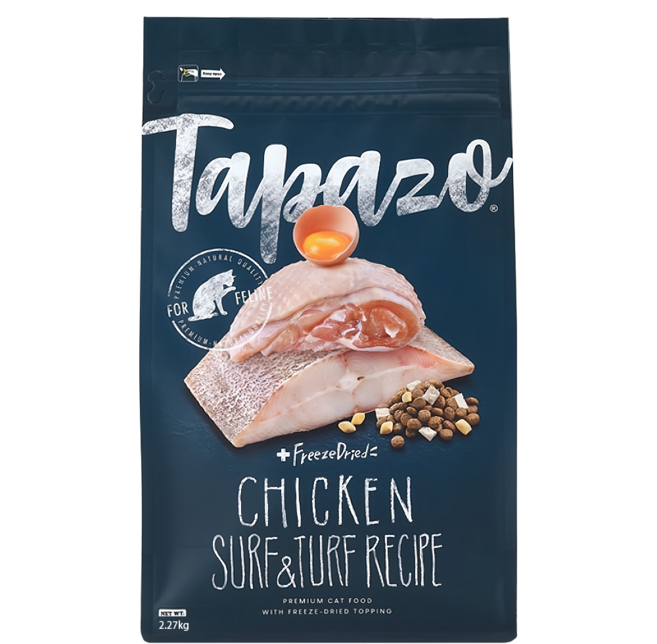 Tapazo 成幼貓用 凍乾雙饗宴 低敏配方乾糧, 海魚 + 雞肉, 2.27kg, 1袋