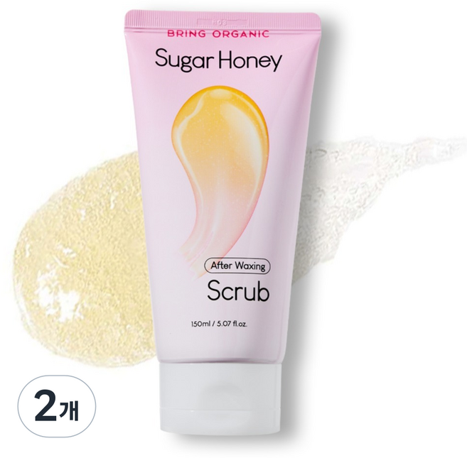 브링오가닉 슈가 허니 바디 스크럽 애프터 왁싱, 150ml, 2개