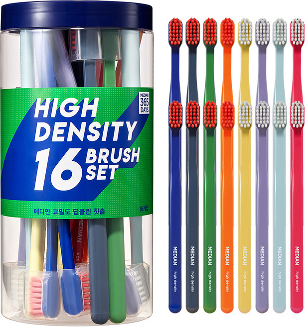 메디안 고밀도 초극세모 딥클린 칫솔, 16개입, 1개
