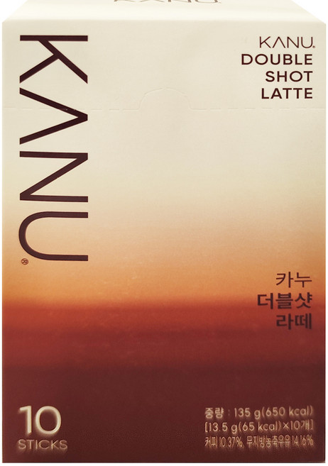 KANU 漸層奶香雙拿鐵咖啡, 13.5g, 10條, 1盒