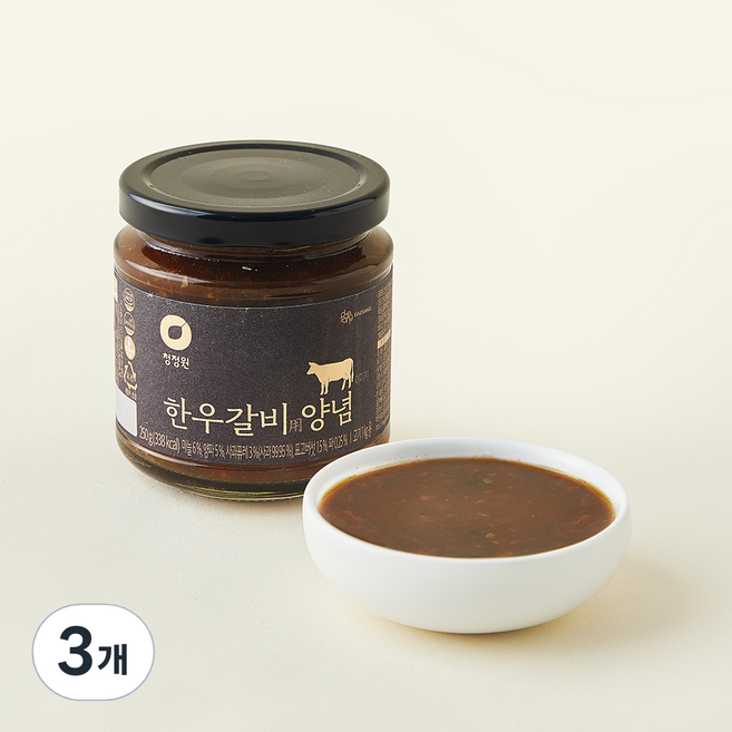 청정원 한우갈비양념 (냉장), 250g, 3개