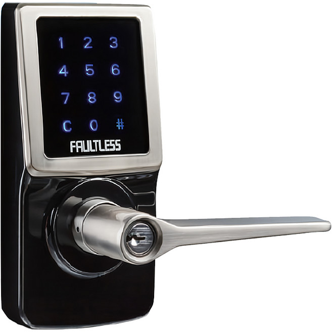 FAULTLESS 加安牌 二合一觸控式電子鎖 TL-505P 黑銀雙色, 孔洞符合可DIY 安裝