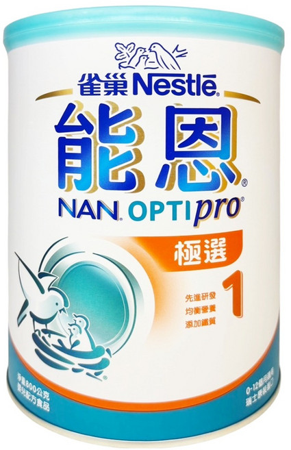 NAN 能恩 極選1號嬰兒營養配方奶粉 0-12個月, 800g, 1入, 1罐