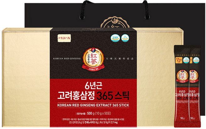 Jungwonsam 6年根高麗紅參精365條 50入, 500g, 1個