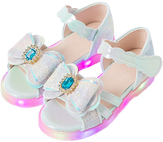 오즈키즈 여아용 이자벨 리본 LED 샌들