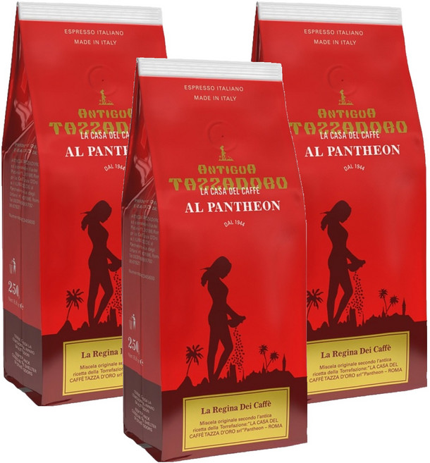TAZZADORO 金杯咖啡 義大利咖啡豆 女王咖啡系列 250g 深焙 中南美洲阿拉比卡咖啡豆, 咖啡豆(無研磨), 3包