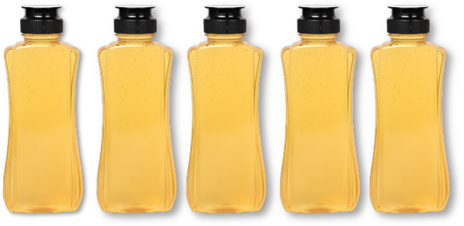 리빙패밀리 원터치 꿀병 용기 소스통 블랙뚜껑, 500ml, 5개