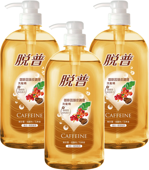 TOP 脫普 咖啡因頭皮調理洗髮精, 800ml, 3瓶