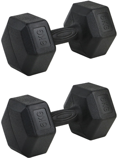 comet Sports 重型六角啞鈴 黑色, 6kg, 2個