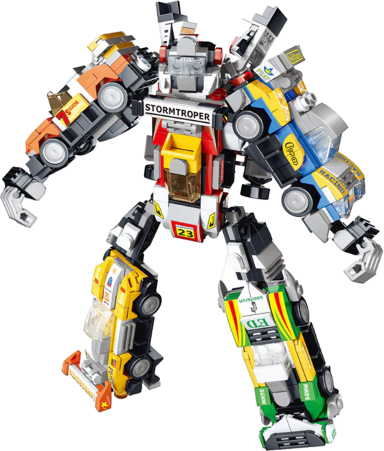 賽車系列 8合1精裝盒變形機器人積木組 786片, 1組, 多色