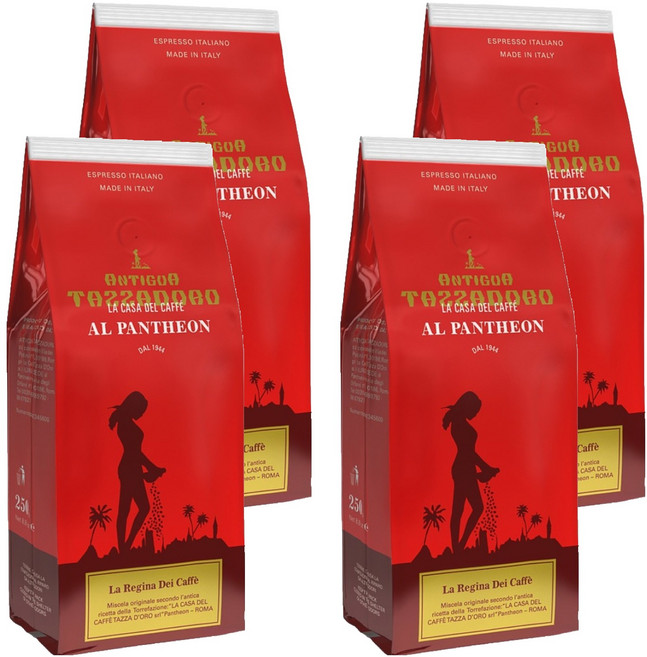 TAZZADORO 金杯咖啡 義大利咖啡豆 女王咖啡系列 250g 深焙 中南美洲阿拉比卡咖啡豆, 咖啡豆(無研磨), 4包