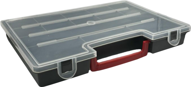 SANTAI 三岱 台灣製 單層零件收納盒 手提箱 310 x 210 x 47mm, 透明, 1個