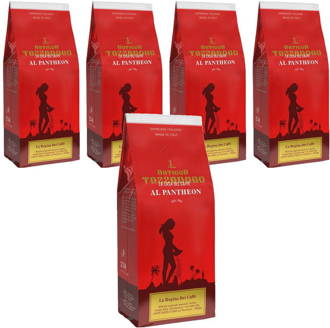 TAZZADORO 金杯咖啡 義大利咖啡豆 女王咖啡系列 250g 深焙 中南美洲阿拉比卡咖啡豆, 咖啡豆(無研磨), 5包