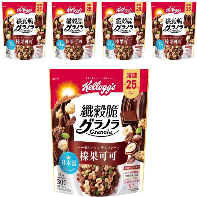 Kellogg's 家樂氏 Granola 纖穀脆 榛果可可, 300g, 5包