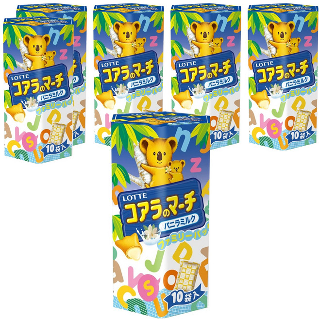 LOTTE 樂天 小熊餅 家庭號 牛奶風味 10包, 195g, 6盒