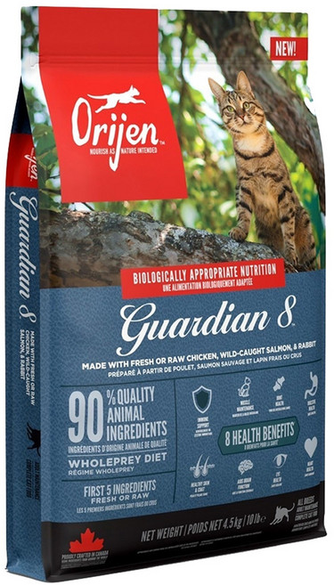 Orijen 歐睿健 台灣公司貨 全齡貓 愛貓守護8 無穀配方 乾飼料, 雞 + 火雞 + 魚類, 4500g, 1包
