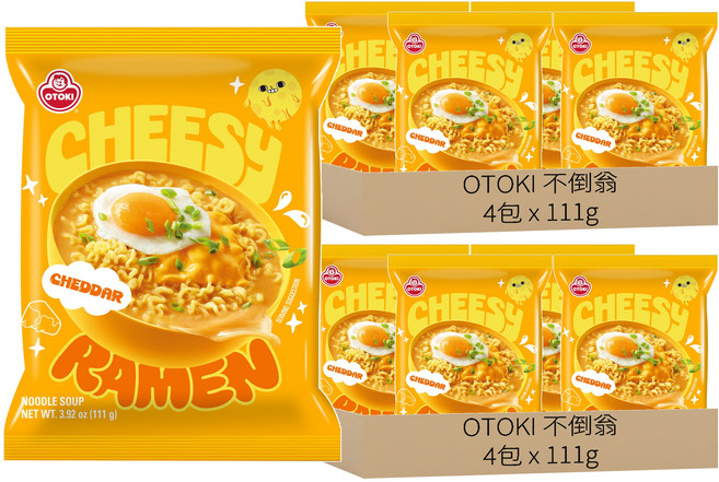 OTOKI 不倒翁 切達起司風味拉麵 111g, 8包