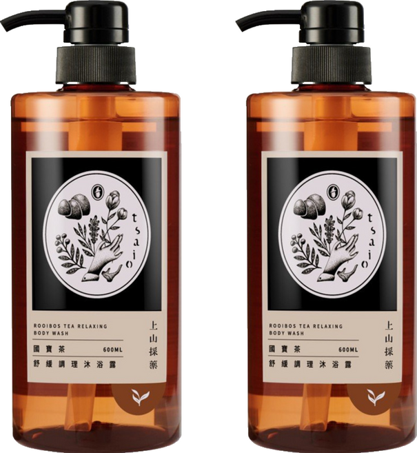 tsaio 上山採藥 舒緩調理沐浴露 國寶茶, 600ml, 2瓶