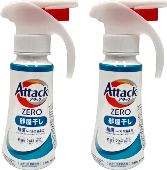 Attack ZERO 洗衣精 室內曬衣用 按壓式, 380g, 2瓶