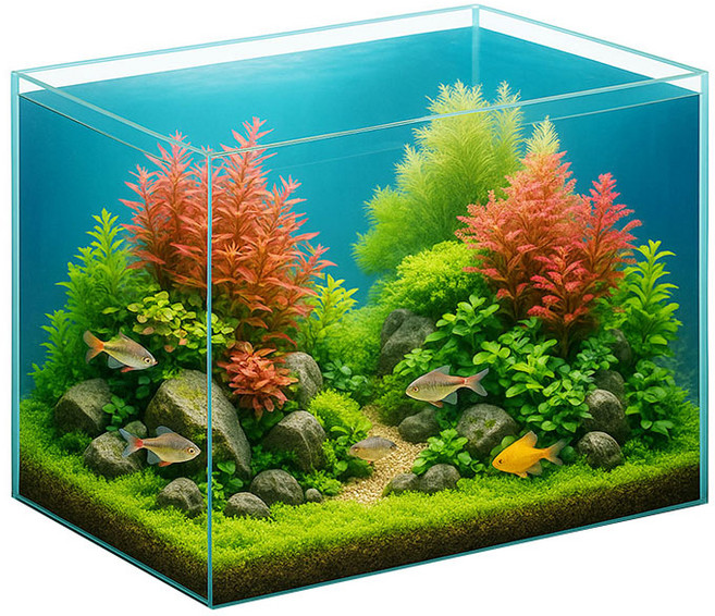 심플스텝 5 올디아망 와이드 오픈 어항, 혼합색상, 1개