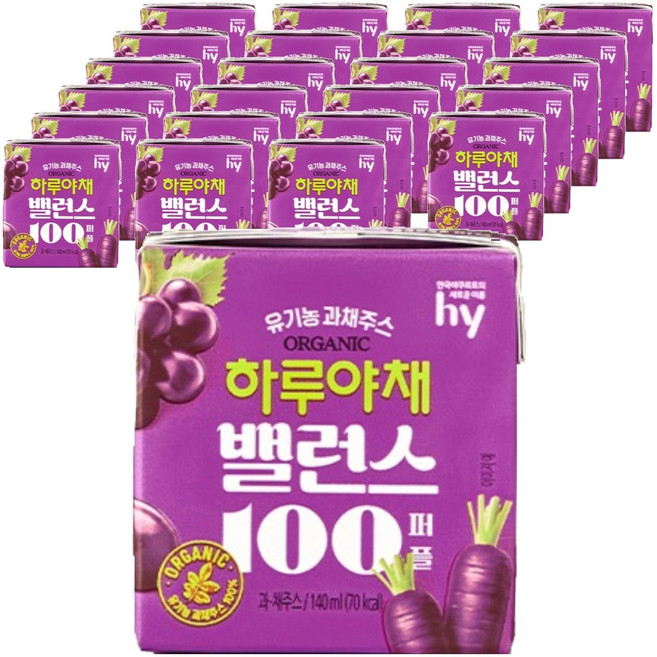 하루야채 밸런스100 퍼플, 140ml, 24개