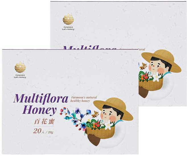 賴爺爺蜜蜂小森林 隨身包百花蜜 20入, 400g, 2盒