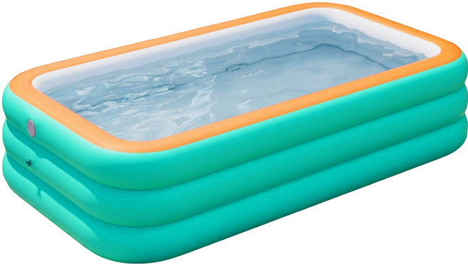 Chill Outdoor 充氣游泳池 204 x 128 x 47cm, 1個, 湖水綠/橘色/白色