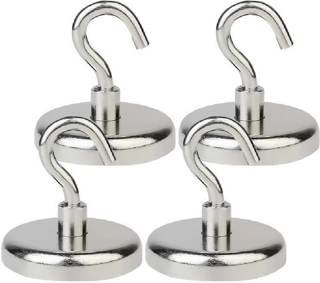 FAmILyLIFE 生活 魔獸級汝鐵硼強力磁鐵掛勾 直徑32mm 4個, 1組