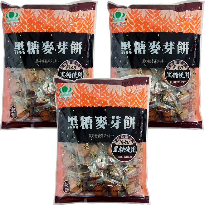 昇田食品 黑糖麥芽餅, 150g, 3袋