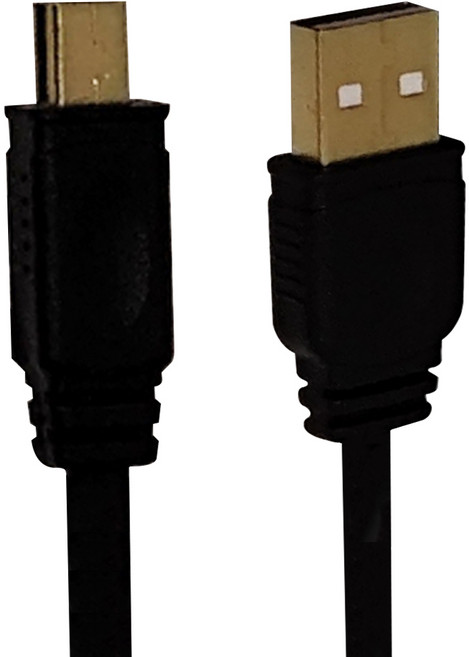 i-gota 愛購它 USB 2.0 A公 迷你5P 黑色扁線 鍍金頭 FUSBAM5PP02, 2m, 1條