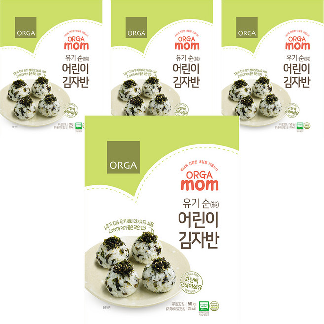 올가맘 유기순 어린이 김자반, 김, 50g, 4개