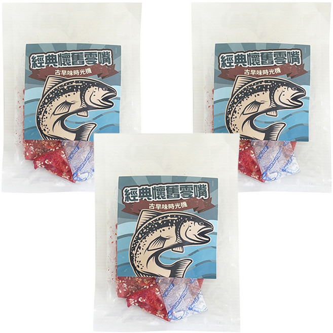 Cammie 佳美 古早味時光機 經典懷舊海味零嘴隨手包 鐵板燒魚片, 50g, 3包